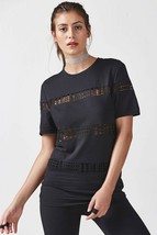 NWT Fabletics Black Zarina Tee Shirt Cotton Blend Size X Small XS - £14.58 GBP