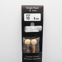 Crystal Palace Bamboo Single Point Knitting Needles 12 Inch US Size 10 6mm - $28.49