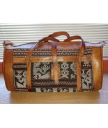 Large Size Ikat Leather Timor Indonesia Tribal Bag with Zipper Unique - £149.54 GBP