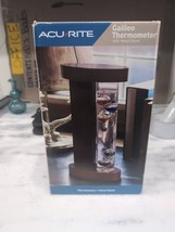 Acu Rite Galileo Thermometer with Wood Stand Floating Bulb Glass 7.5&quot; BR... - £31.65 GBP