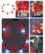 Walt Disney Parks Glow Necklace Red White Christmas Holiday Light Bulbs New - £9.57 GBP
