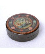 18C antique German hand painted lacquer papier mache snuff box - £68.83 GBP