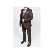 Mens TOMMY HILFIGER Suit Wool Blend 2 Button Side Vent Shark Texture 0132 Brown image 3