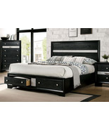 Queen Bed Frame Black Solid Wood Storage - $695.99
