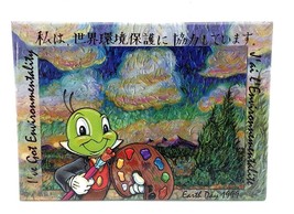 Vintage Disney Square Pin Button Earth Day 1999 Jiminy Cricket Animal Ki... - $12.75