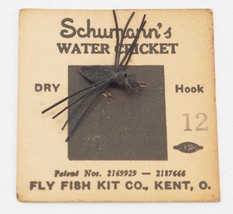 Vintage Schumann&#39;s Eau Cricket à Sec Crochet Mouche Pêche Sur Carte Kent Oh - £34.36 GBP