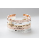 Personalized name bracelet, special message cuff, custom date anniversar... - £21.58 GBP