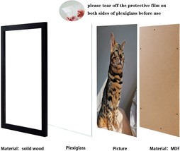 Picture Frame 8x10 Inch Set of 2 Made of Wood Wall Mount Vertically or Horizonta - £25.81 GBP