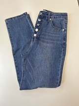 Women’s Abound Jeans Buttonfly Size 25 Straight Blue Denim Pants - £11.01 GBP