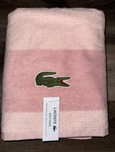 Lacoste ~ Champaign Pink Bath Towel 100% Cotton 30&quot; x 52&quot; Big Crocodile ... - $32.66