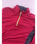 Mondetta Shirt Womens Small Petite Red Long Sleeve 1/4 Zip Thumb Hole Po... - $16.70