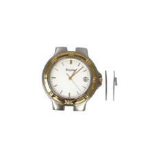 Bulova Accutron Two Toned Head | White Dial, Date, Analog, Quartz Watch | 4Parts - $29.21