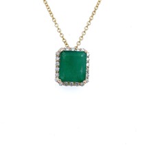 Natural Emerald Diamond Pendant 17&quot; 14k Y Gold 5.05 TCW Certified $6,950 215627 - £2,334.51 GBP