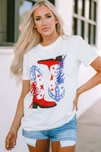 White American Flag Boots Graphic Tee - £12.86 GBP