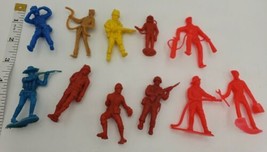 Vintage 70s Lot Of 11 Firemen Figures Plastic Army Men Red Astronaut Cow... - £10.97 GBP