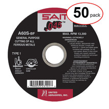 Sait 23101 4-1/2&quot; x .045&quot; x 7/8&quot; A60S Metal Cut-Off Wheel (50Pack) - £217.34 GBP