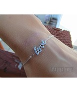Love silver bracelet, Promise jewelry, cubic zirconia - $662.49 MXN