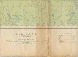 Elk Lake Map Province of Ontario 1st edition 1948 National Topographic S... - £13.99 GBP