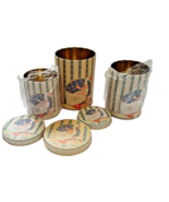Country farm shabby chic set of 3  fanciful geese duck VTG tin containers - $21.73