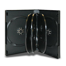 1 27mm Black 8 Disc DVD Storage Case Box with 3 Trays for CD DVD Disc - £12.57 GBP