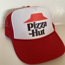 Vintage Pizza Hut Hat Pizza Trucker Hat adjustable Summer Red Cap Party Hat - $18.43