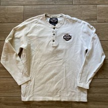 Vintage Y2K Harley Davidson Motorcycles Rugby Long Sleeve Shirt Embroidered - £55.94 GBP