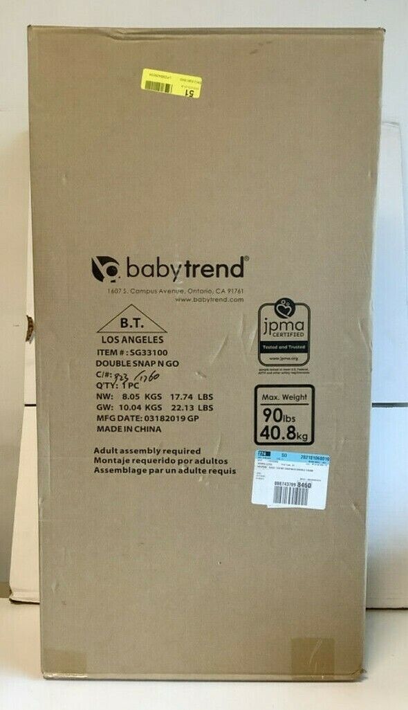 NEW Baby Trend SG33100 Snap-N-Go Double Frame Stroller Silver/Black - $112.81