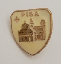 PISA Italu Shield VTG Lapel Hat Pin Tie Tack Travel Italian Leaning Towe... - $19.60