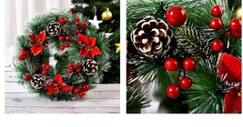 Ornament Xmas Christmas Tree Wreath Door Hanging Garland Window Wall Par... - $43.41 CAD