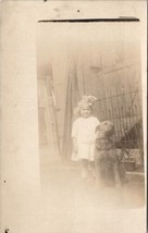 RPPC Sweet Little Girl and Her Big Dog c1910 Real Photo Postcard B21 - £9.55 GBP