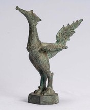 Antigüedad Thai Estilo Standing Bronce Mítico Pájaro / Ganso / Pavo Real - 24cm - £203.35 GBP