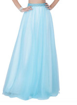 Terani Couture Embellished Beaded Tulle Skirt Size 4 Ballgown Organza Aq... - $28.51