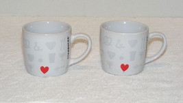 Starbucks Coffee Co. Valentines Day Red Heart 7.8 Oz Coffee Mug Lot Of 2 Guc - £11.85 GBP