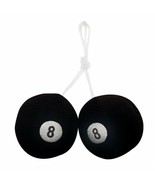 3&quot; Plush Fuzzy Black 8 Ball Hanging Rear View Mirror Vintage Hotrod Stre... - $105.39 MXN