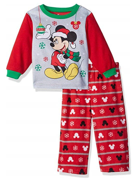 Disney Toddler Boys' Mickey Mouse Christmas 2pc Fleece Pajamas 2T 3T 4T NWT - £10.18 GBP