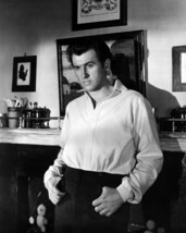 Stewart Granger 8x10 Photo in white shirt by fireplace - £6.28 GBP