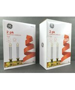 (2) GE 2 Pk Window Candles Set Clear 8.5&quot; Holiday Celebration Party Ligh... - $27.71