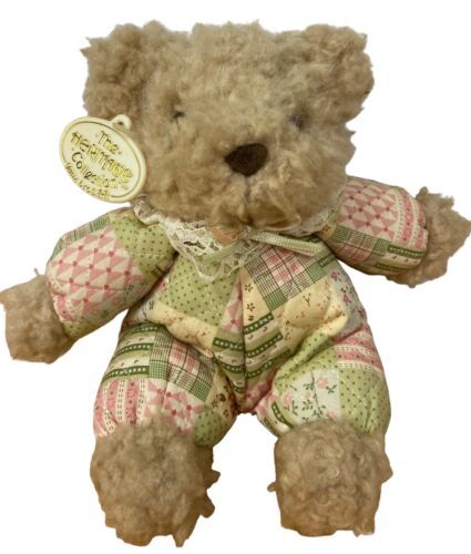 Ganz Bros 1993 Frazzles Bear With Plastic Hang Tag Tan Multi Patchwork 7.25 in - $20.36