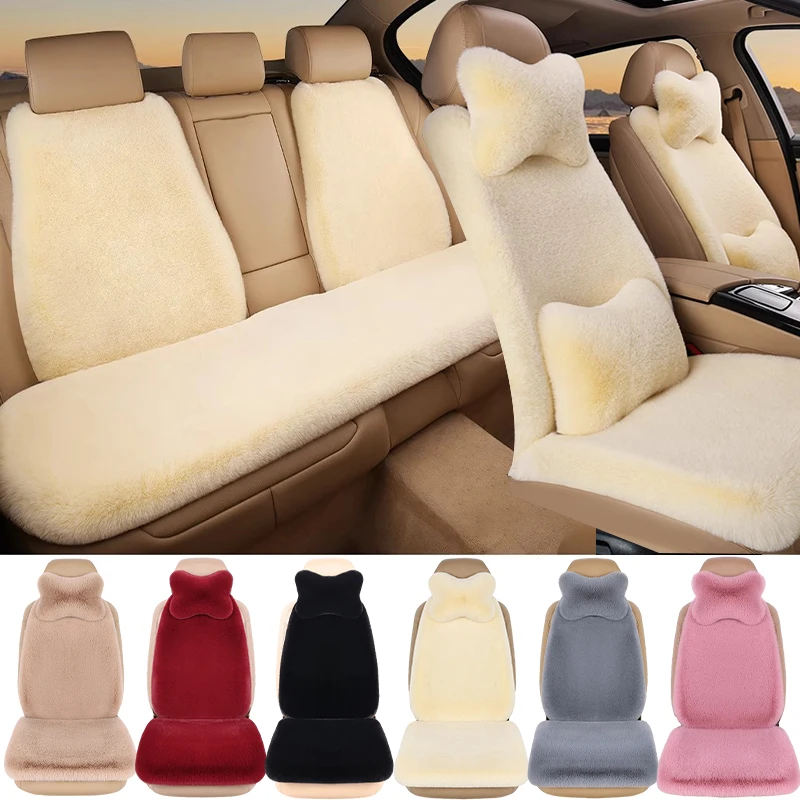 Auto Car Seat Cover Winter Warm Universal Plush Full Set Cushion For Car Seat - £27.58 GBP+
