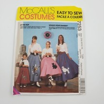 Vtg McCalls Sewing Pattern 7253 Costumes At The Hop 50s Go-Go Size 7/8 10/12 14 - £5.44 GBP