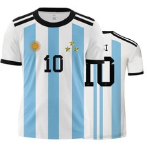 Argentina Flag 10 Number T-shirt Diy Digital Fashion 3d Print Short Sleeve Featu - £91.41 GBP