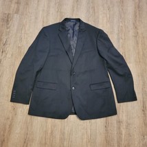 Stafford 2 Button Wool Suit Jacket Blazer Sz 46 Long Black - $62.09