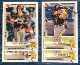 2021 Bowman Draft Prospects Lot of 4 Robert Hassell Eguy Rosario Padres ~46U - £1.56 GBP