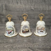 Vintage Lot Of 3 1976, 1977, &amp; 1979 GORHAM Porcelain China Christmas Bells - $39.87
