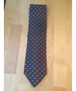Vintage Christian Dior Navy Geometric Patterned Necktie Tie - £11.20 GBP
