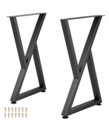VEVOR Z Shape Metal Table Legs Dining Table Legs 28&quot;x18&quot; Desk Legs Set of 2 - £71.55 GBP