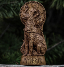 Fenrir wolf sculpture, son of Loki, howling wolf decor, Norse pagan, fenrir stat - £71.05 GBP
