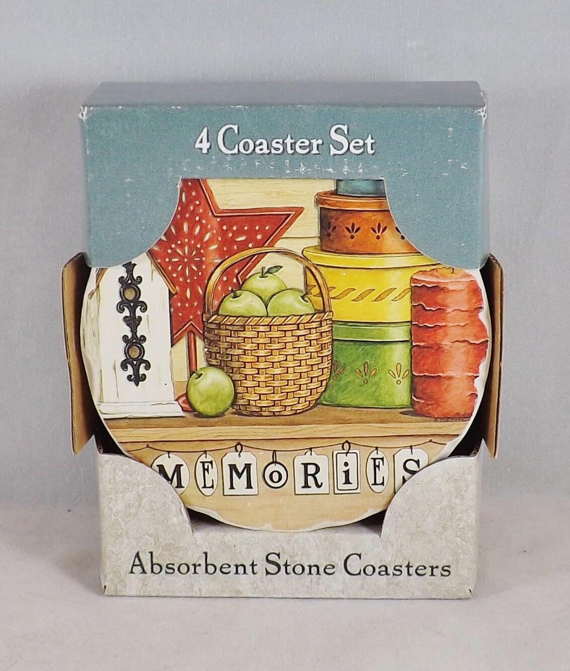 Highland Graphics Absorbent Stone 4 Coaster Set -- New -- Memories - $21.99