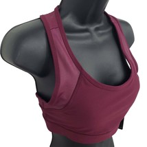 Reflex Yoga Sports Bra Women&#39;s Size Small Purple Plum Workout Top Zipper Back - £9.37 GBP
