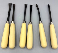 Set Of 6 Wood Carving Chisels Cream Handles - $8.70